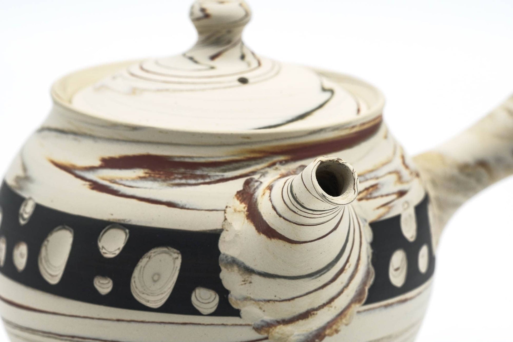Japanese Kyusu - 堀田 拓見 Takumi Hotta - 憲児陶苑 Kenji Kiln - Mizutama Nerikomi Tokoname-yaki Teapot - 260ml