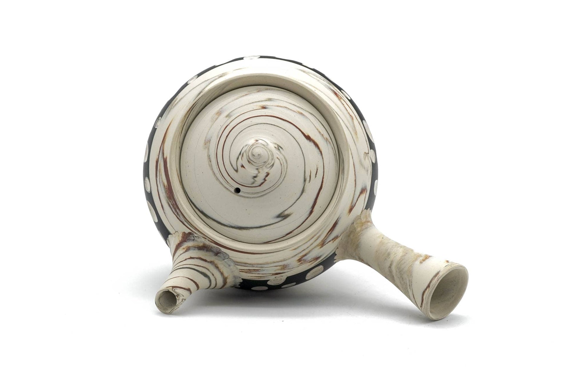 Japanese Kyusu - 堀田 拓見 Takumi Hotta - 憲児陶苑 Kenji Kiln - Mizutama Nerikomi Tokoname-yaki Teapot - 260ml