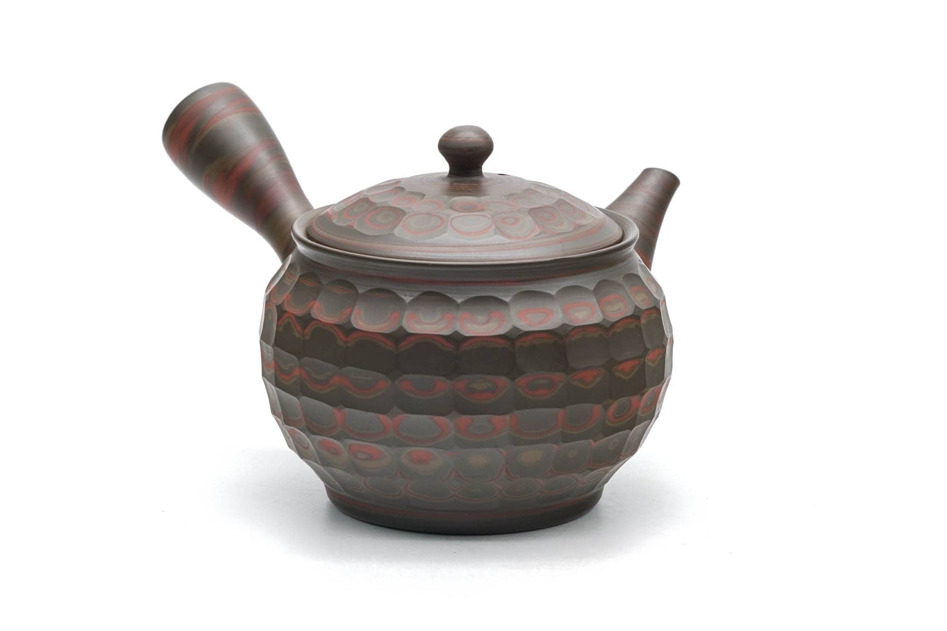 Japanese Kyusu - 小西研二 Konishi Kenji - 友仙 Yusen - Faceted Green Nerikomi Tokoname-yaki Teapot - 280ml