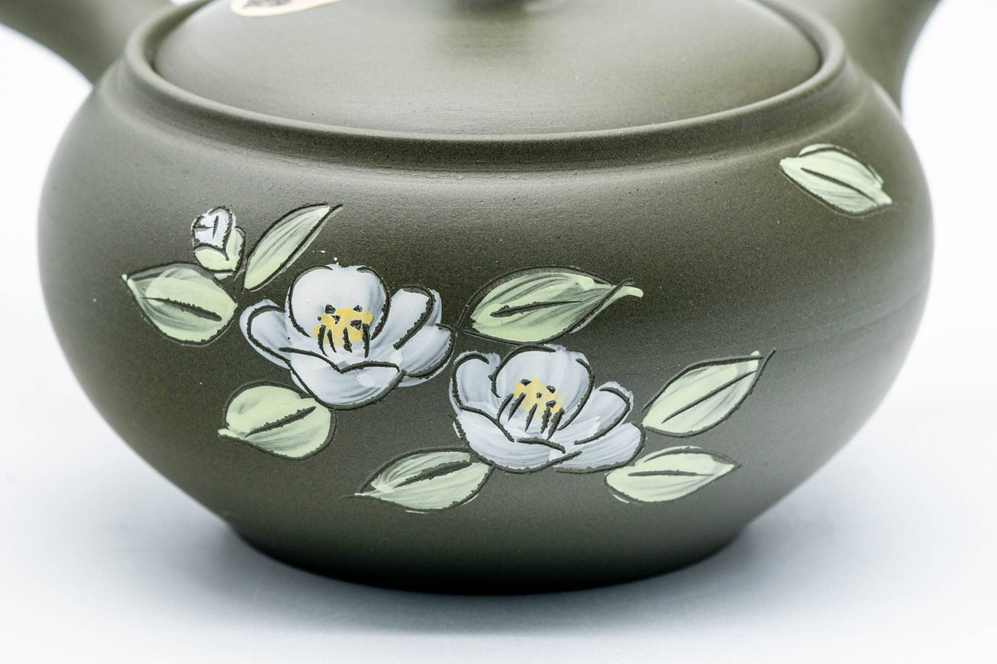 Japanese Kyusu - 春秋窯 Shunju Kiln - Camellia Ryokudei Tokoname-yaki Ceramic Teapot - 220ml
