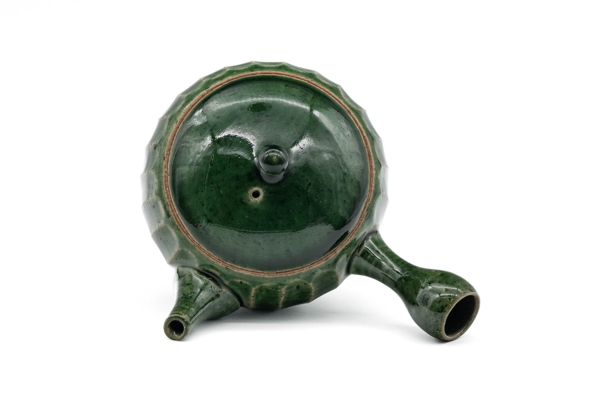 Japanese Kyusu - 前川淳蔵 Junzō Maekawa - Green Faceted Oribe Glaze Tokoname-yaki Teapot - 270ml